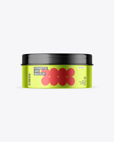 Metallic Cosmetic Jar Mockup