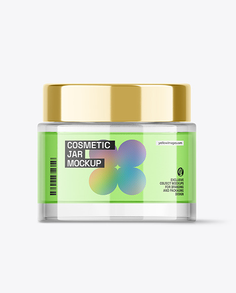 Clear Glass Cosmetic Jar Mockup