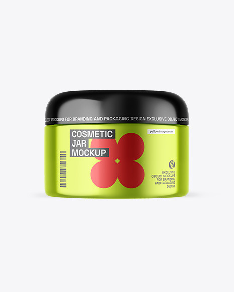 Metallic Cosmetic Jar Mockup