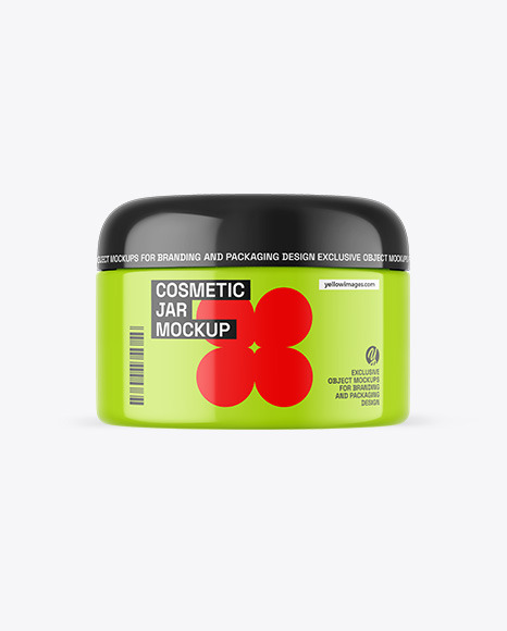 Glossy Cosmetic Jar Mockup