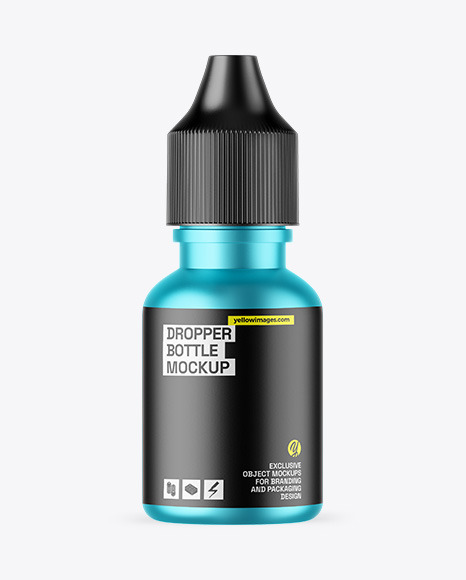 Matte Metallic Dropper Bottle Mockup