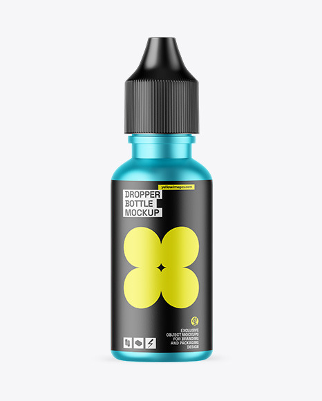 Matte Metallic Dropper Bottle Mockup