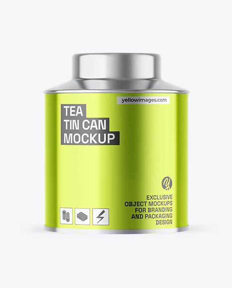 Metallic Tea Tin Can Mockup