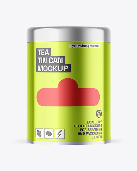 Metallic Tea Tin Can Mockup