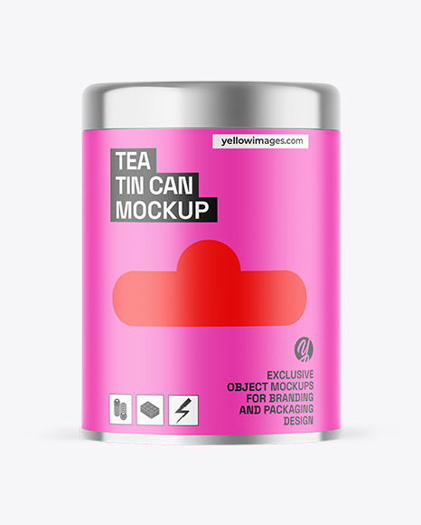 Matte Tea Tin Can Mockup
