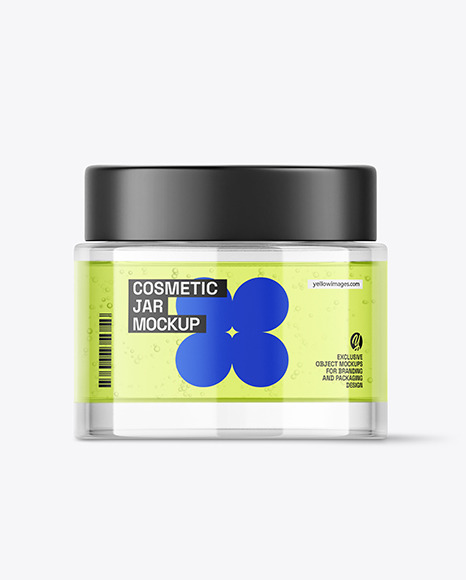 Clear Glass Hair Gel Jar Mockup