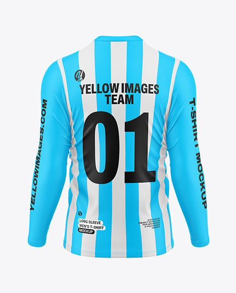 Men’s Long Sleeve T-Shirt Mockup - Back View