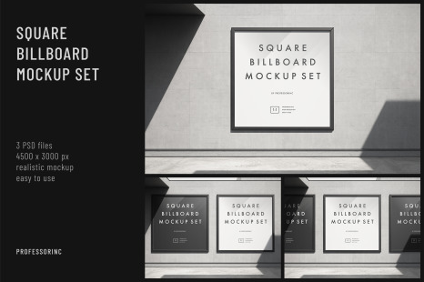Square Billboard / Poster Mockup Set