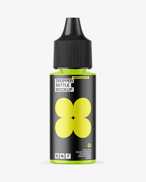 Glossy Dropper Bottle Mockup