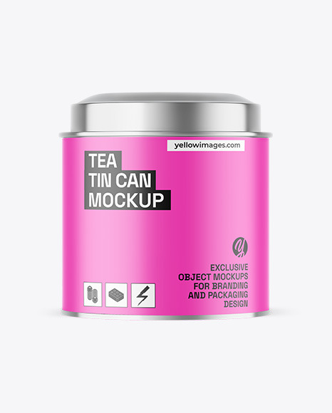 Matte Tea Tin Can Mockup