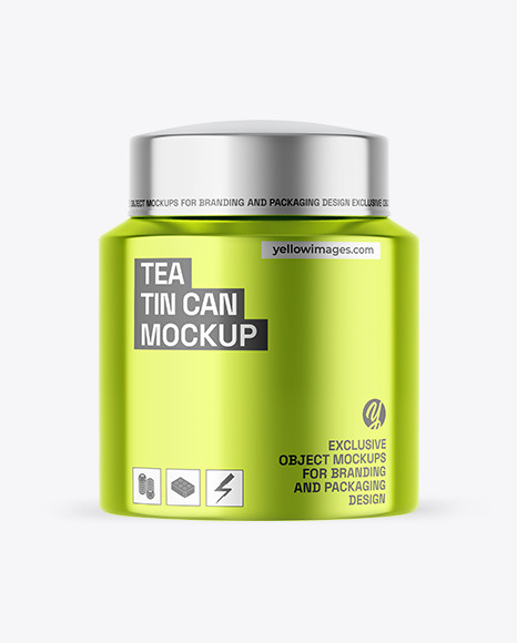 Metallic Tea Tin Can Mockup