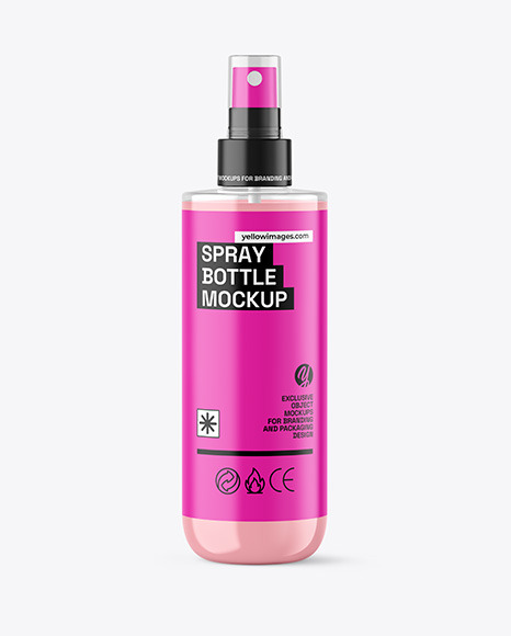 Clear Spray Bottle Mockup