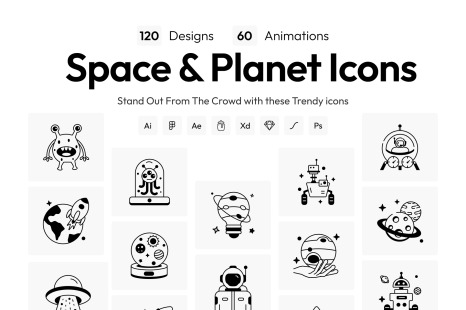 Animated Space and Planet Icons