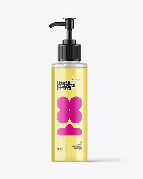 Clear Bottle with Pump Mockup