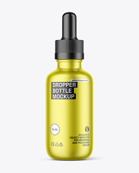 Metallic Dropper Bottle Mockup