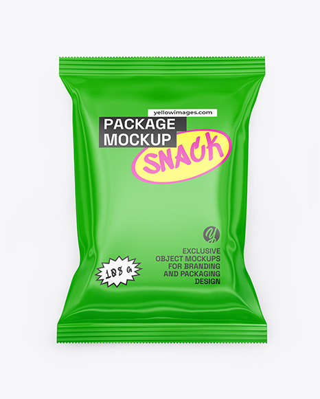 Glossy Snack Package Mockup