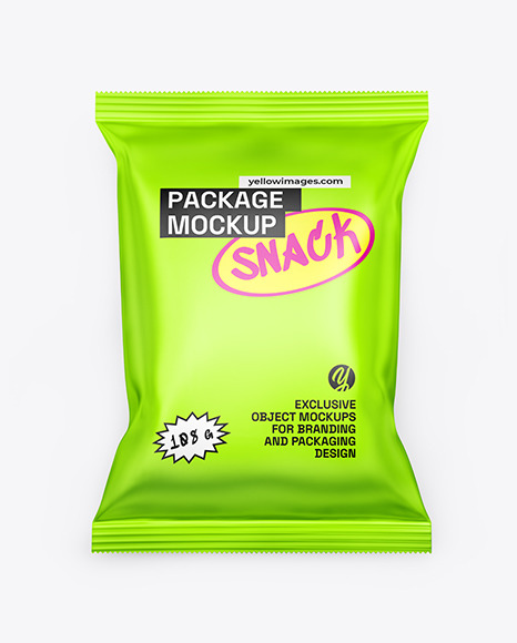 Matte Metallic Snack Package Mockup