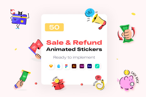 Sale and Refund Animated Stickers