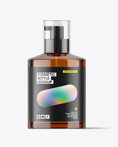 Amber Cosmetic Pump Bottle Mockup