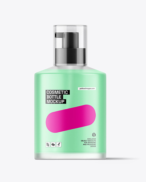 Frosted Cosmetic Pump Bottle Mockup