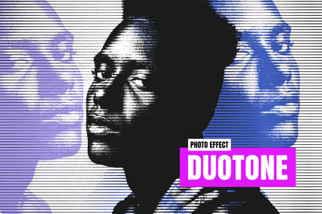 Striped Duotone Photo Effect