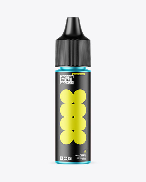 Matte Metallic Dropper Bottle Mockup