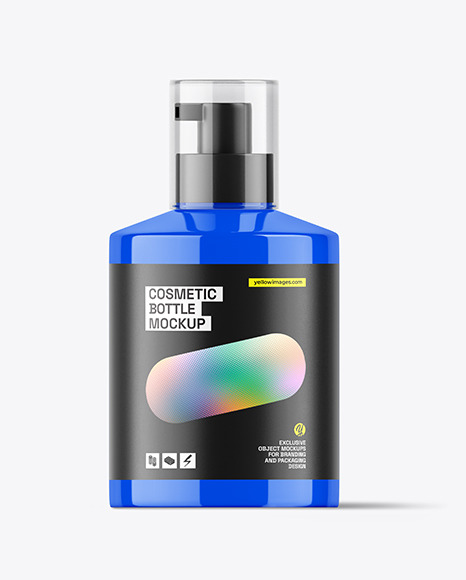 Glossy Cosmetic Pump Bottle Mockup