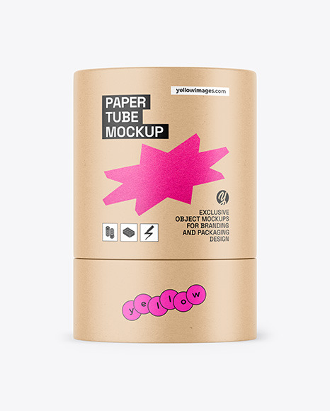 Kraft Paper Tube Mockup