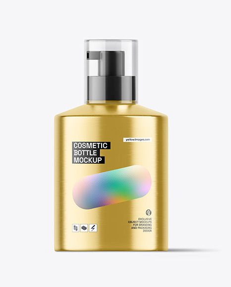 Metallic Cosmetic Pump Bottle Mockup