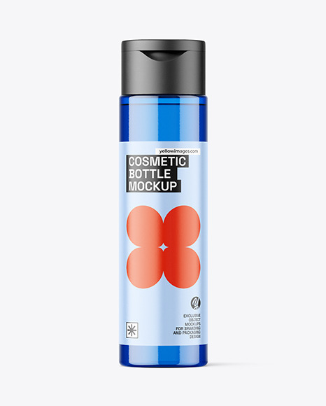 Blue Cosmetic Bottle Mockup