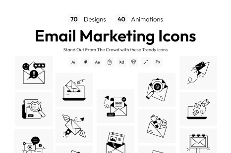 Animated Email Marketing Icons