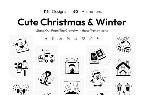 Cute Christmas and Winter Icons