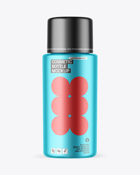 Matte Metallic Cosmetic Bottle Mockup