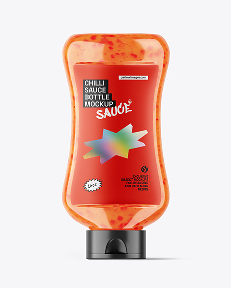 Red Chilli Sauce Bottle Mockup