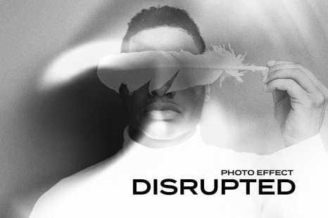 Disrupted Monochrome Photo Effect