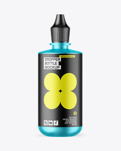 Matte Metallic Dropper Bottle Mockup