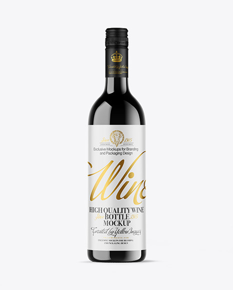 Dark Glass Wine Bottle Mockup