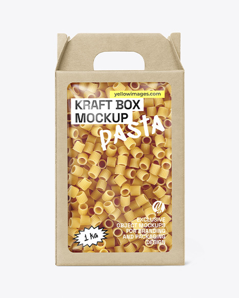 Kraft Box With Anelloni Pasta Mockup