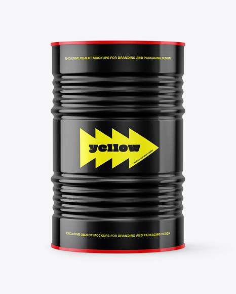Glossy Oil Barrel Mockup