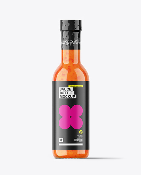 Red Chili Sauce Bottle Mockup