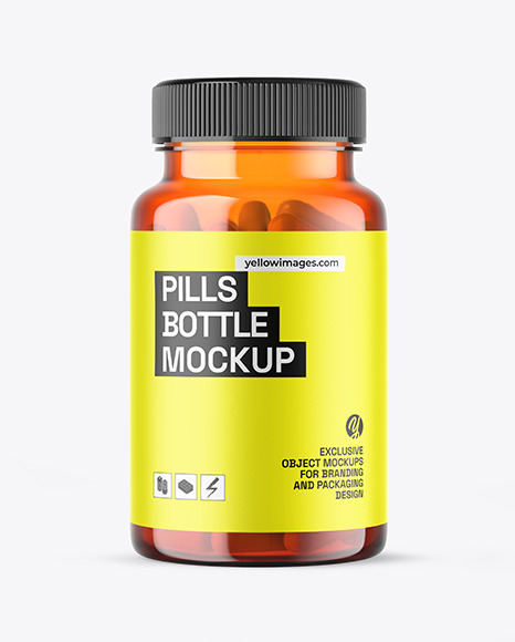 Orange Pills Bottle Mockup