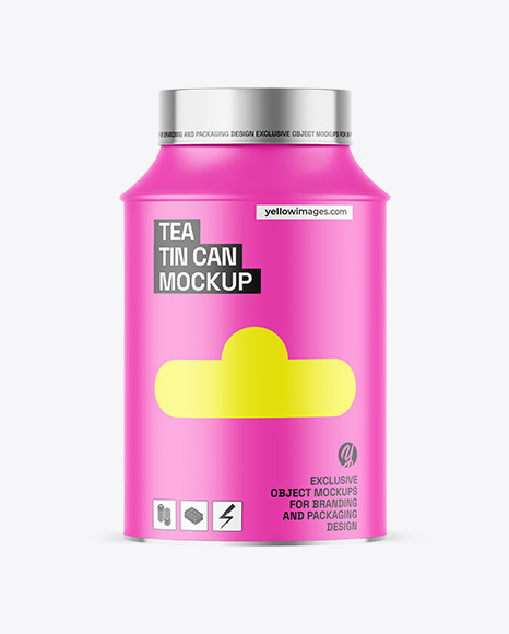 Matte Tea Tin Can Mockup