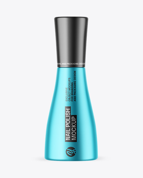 Matte Metallic Nail Polish Bottle Mockup