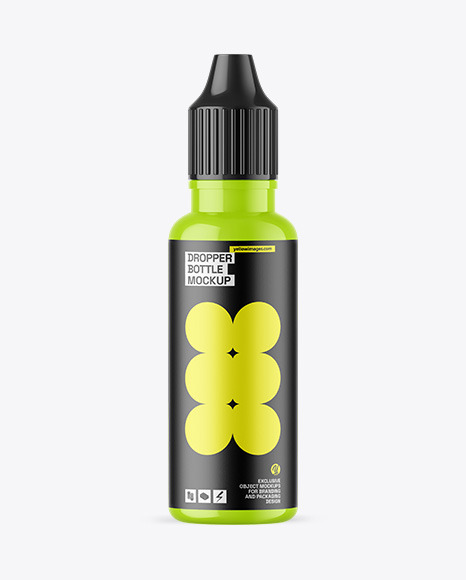 Glossy Dropper Bottle Mockup