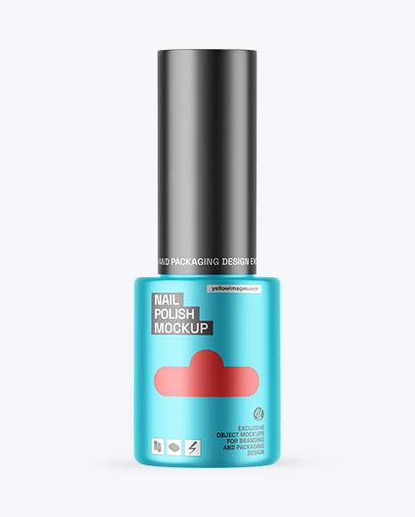Matte Metallic Nail Polish Bottle Mockup