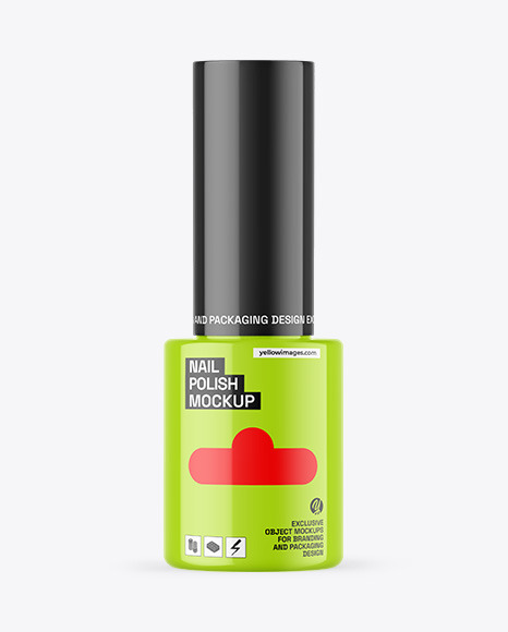 Glossy Nail Polish Bottle Mockup