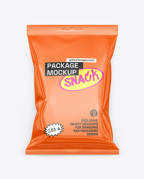 Glossy Snack Package Mockup