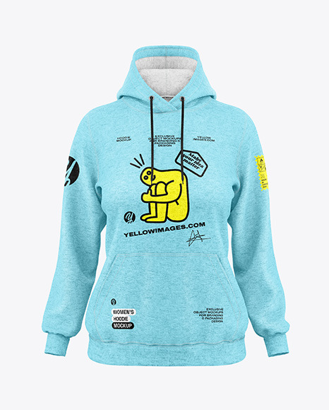Women’s Heather Hoodie Mockup - Front View