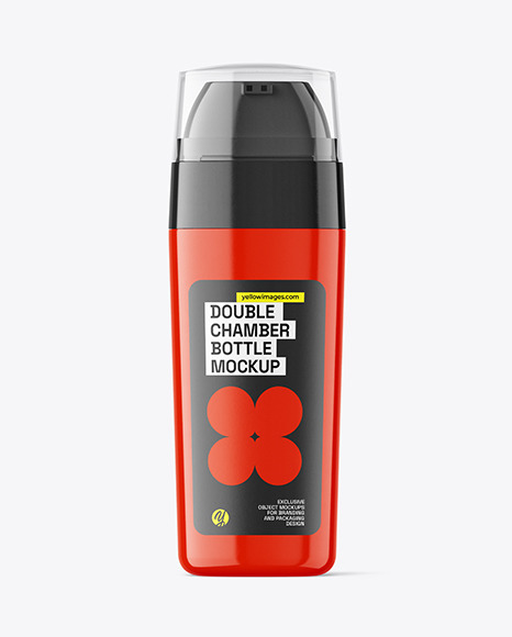 Glossy Double Chamber Bottle Mockup