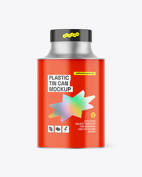 Glossy Tin Can Mockup